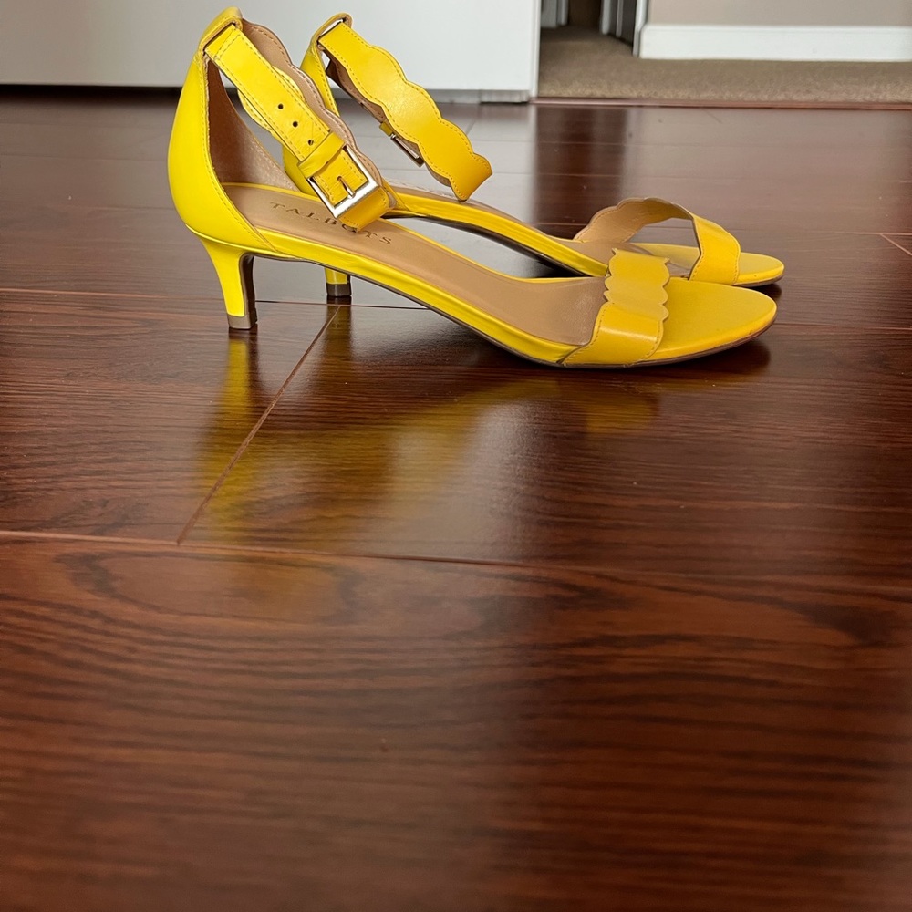 Talbot’s Yellow Kitten Heel Sandal